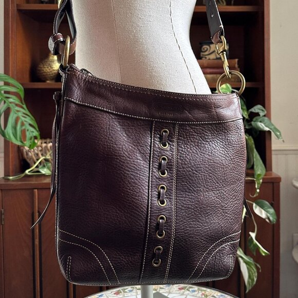 Coach Chelsea Laced Med Duffle Bag Brown Pebble Leather: Vintage 2006 Coach - Picture 9 of 12